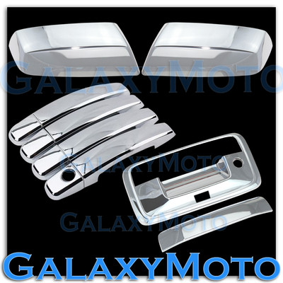 15-18 Chevy Silverado Chrome Mirror+4 Door Handle+Tailgate+Camera Hole Cover