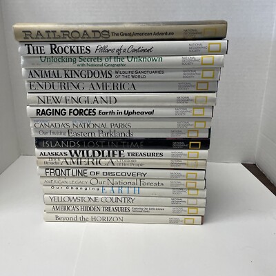 Vtg National Geographic Society Hardcover Books Lot of 15 Geography Homeschool