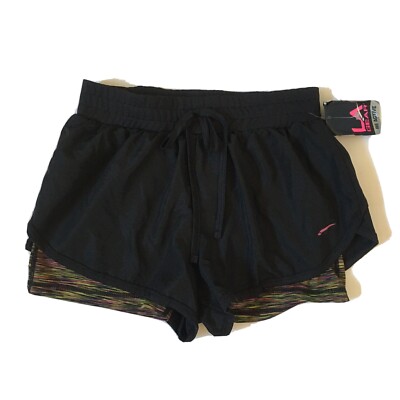 LA GEAR Be Active Women Size Medium NEW Black Activewear Shorts Bottoms