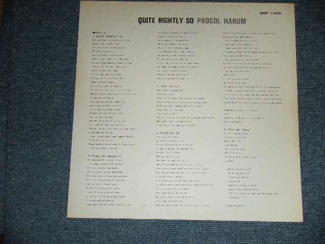 PROCOL HARUM Japan 1969 SMP-1429 LP QUITE RIGHTLY SO | eBay PROCOL HARUM Japan 1969 SMP-1429 LP QUITE RIGHTLY SO | eBay