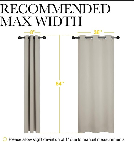 Set of 2 Natural Room Darkening Curtains - 84 Inches, Insulated & Noise-Reducing - Picture 9 of 11