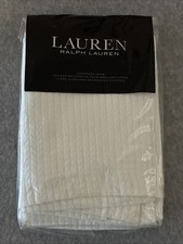 Lauren Ralph Lauren Herringbone Euro Sham 26x26 White Pillow Cover
