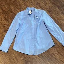 Gap woman  s Tailored Dress Shirt Light Blue Collared Button Long Sleeve Size L