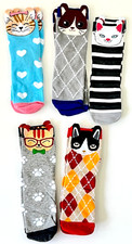 New Set of 5 Pairs of Womens Kitty Cat Socks Ankle Length