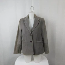 Vintage Ivy Club Women's Corduroy Blazer Jacket 14, Gray #A102