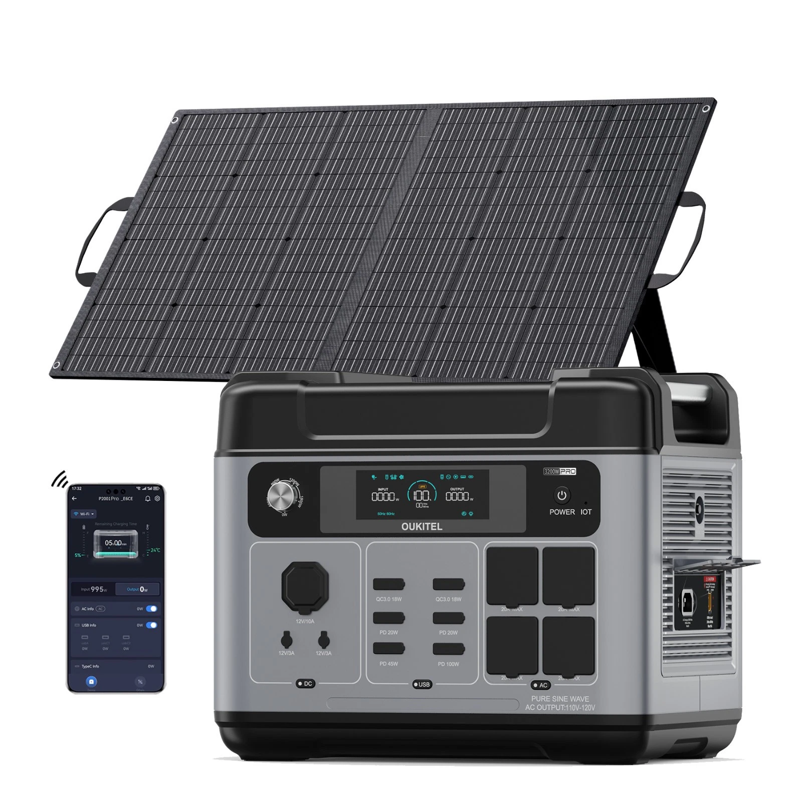 OUKITEL P2001E PRO 3200W Solar Generator 2048Wh LiFePO4 With 100W Solar Panel
Opens in a new window