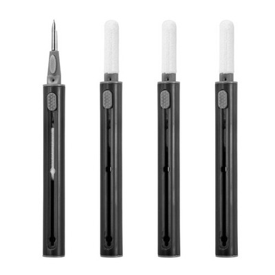 4PCS Earphone Cleaner Kit - Multi-Function Cleaner Kit Soft Brush,Black