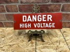 Signs Original Porcelain Advertising Gas Oil Danger High Voltage Vintage