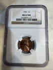 1956-P MS 67 RD Lincoln Wheat Cent NGC 1C RARE