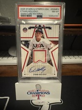 PSA 8 2025 Panini Stars & Stripes Ethan Holliday Rookie Patch Auto RC RPA SP