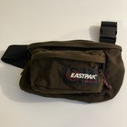 Vintage Eastpak Fanny Pack Waist Belt Bag Green Nylon Zipper Adjustable Made USA
