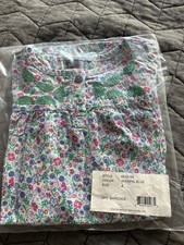 Tea Collection Girls Floral Lenin Dress Opal Blue Size 4 NWT