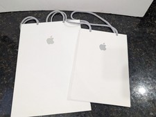 Lot of 2 Genuine Apple Store Logo White Gift Bags