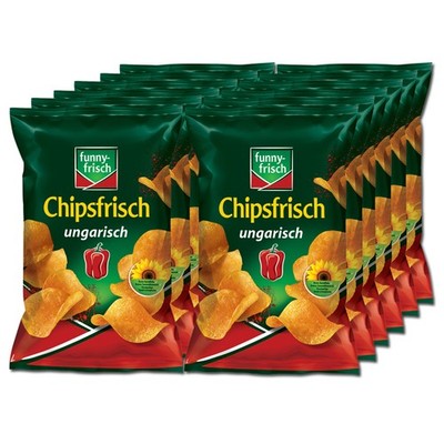 (19,52 /1kg) Funny Frisch Chipsfrisch ungarisch 12 Beutel je 40g