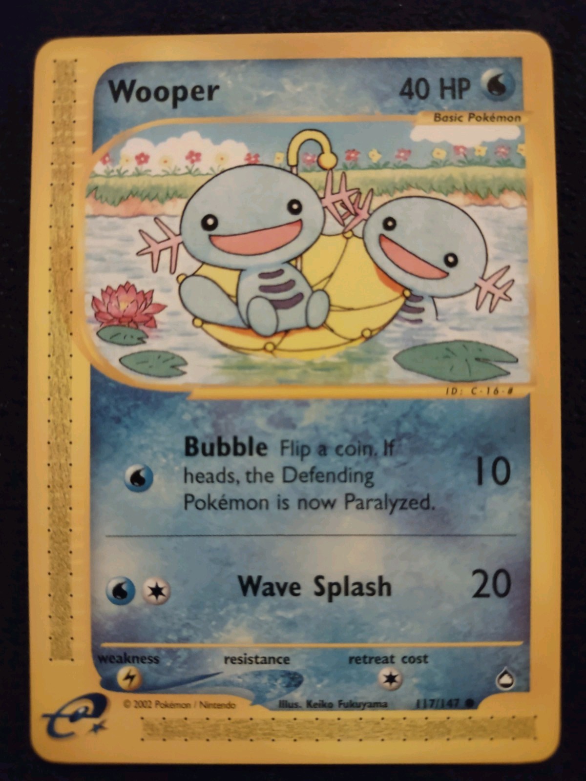 Wooper 117/147 Pokemon Trading Card Game eCard Aquapolis Near Mint NM TCG