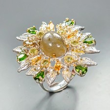 Handmade Natural Labradorite Ring 925 Sterling Silver Size 7.75 /R463374