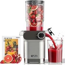 Anybear Cold Press Juicer, 200W Masticating Slow Juicer 4.3" Large Feed Chute Fi