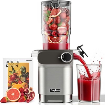 Anybear Kaltpresse Entsafter, 200W Kauen Slow Juicer 4,3'' Große Futterrutsche Fi