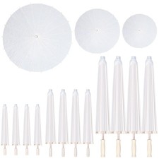 12 Pcs White Paper Umbrellas Bulk 3 Different Size DIY Painting Parasols Umbr...