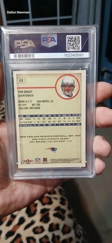 2002 Fleer Authentix 48 Tom Brady PSA 5