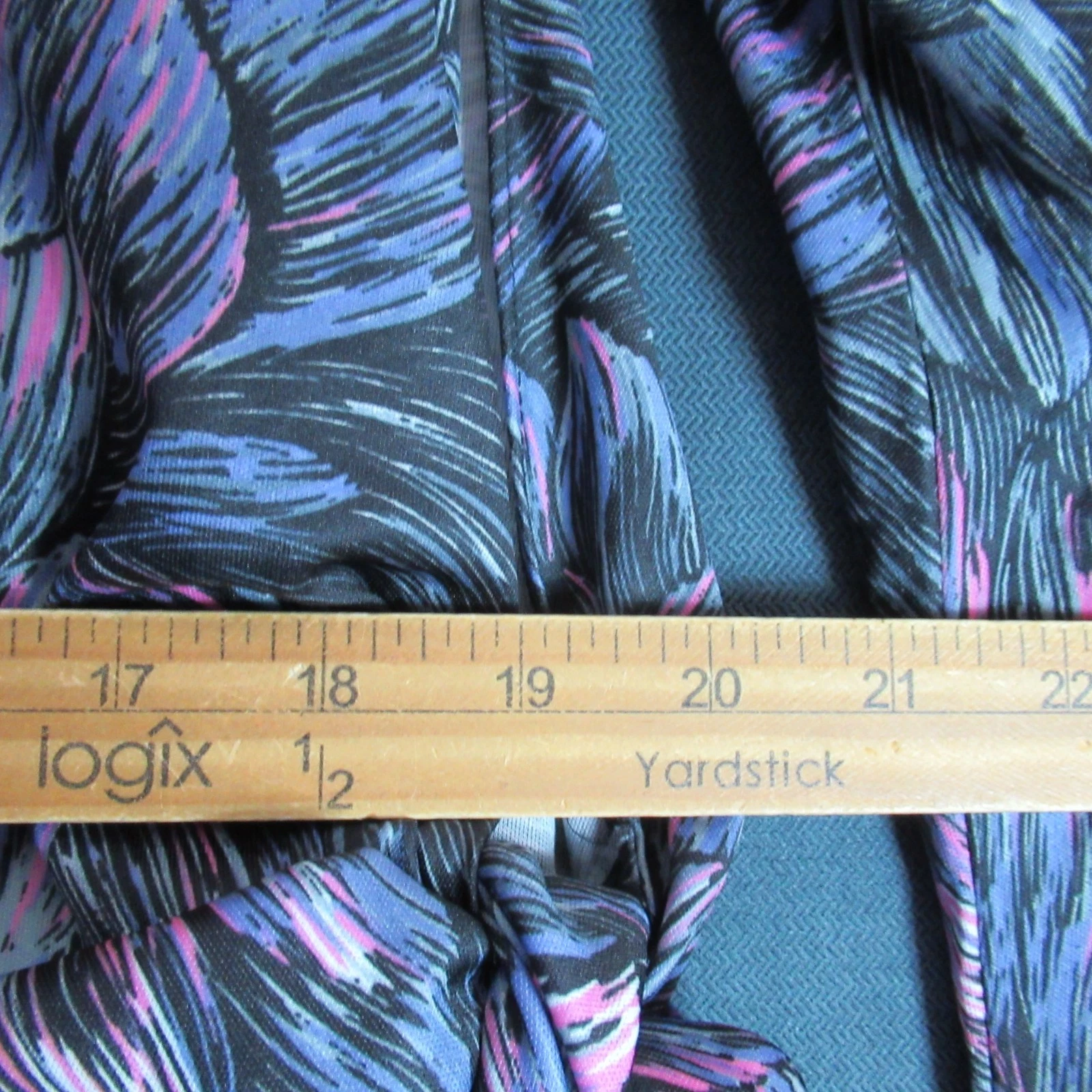 VETEMENTS Abito Vintage MCS Ltd Taglia XL Grigio Viola Segretario Geek Pieghettato Modesto Anni 80 Maxi