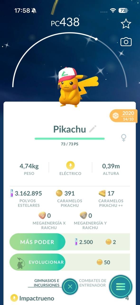 Pokémon Go pikachu gorra ash Variocolor