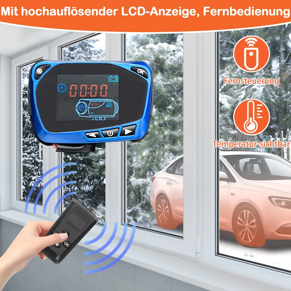 8KW 12V diesel auxiliary heater LCD air heater motorhome heater air heater Black - Image 4 of 4