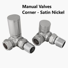 Angled Straight Corner Manual Radiator Valves Lockshield Valve Brass  1/2" x15mm