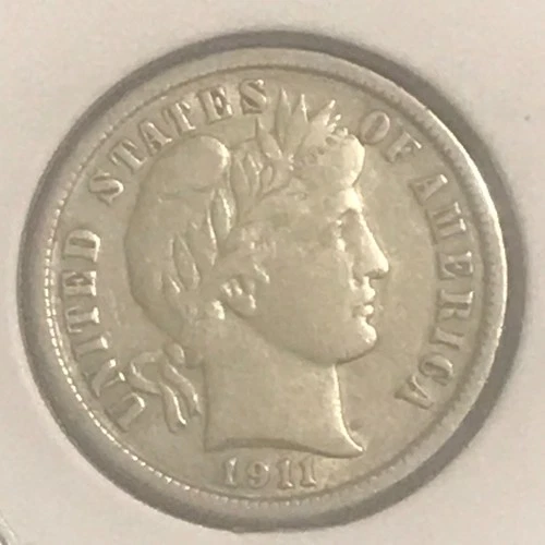 U.S. Barber Dime Prem XF 1911-D