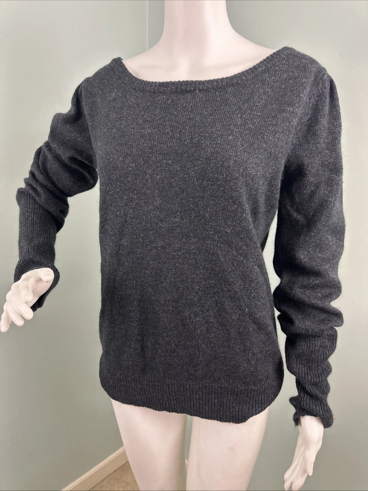 Suéter pulôver feminino TULLE Anthropologie manga folhada gola barco tamanho XL - Imagem 4 de 4