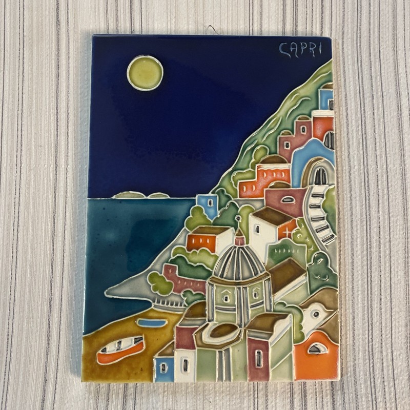 Vietri Pottery- Amalfi coast tile 6x4’’ Made/Painted by hand-Italy