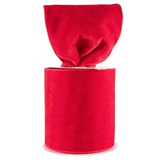 4 Inch Wide Red Velvet Wired Ribbon 20 Yards Christmas Tree Wreath Bow Decor