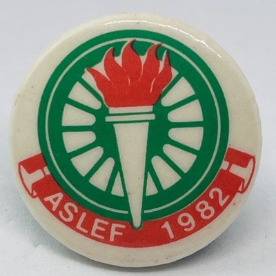 ASLEF 1982 UK Train Drivers Union Pin Button Badge Locomotive Engineers Firemen