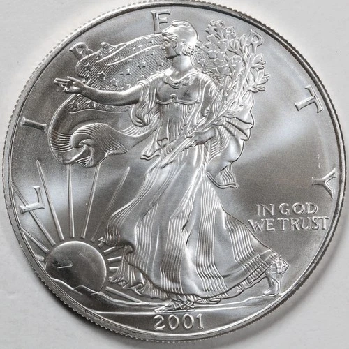 2001 American Silver Eagle (BU) - AUTHENTIC - In a Capsule to Protect It!