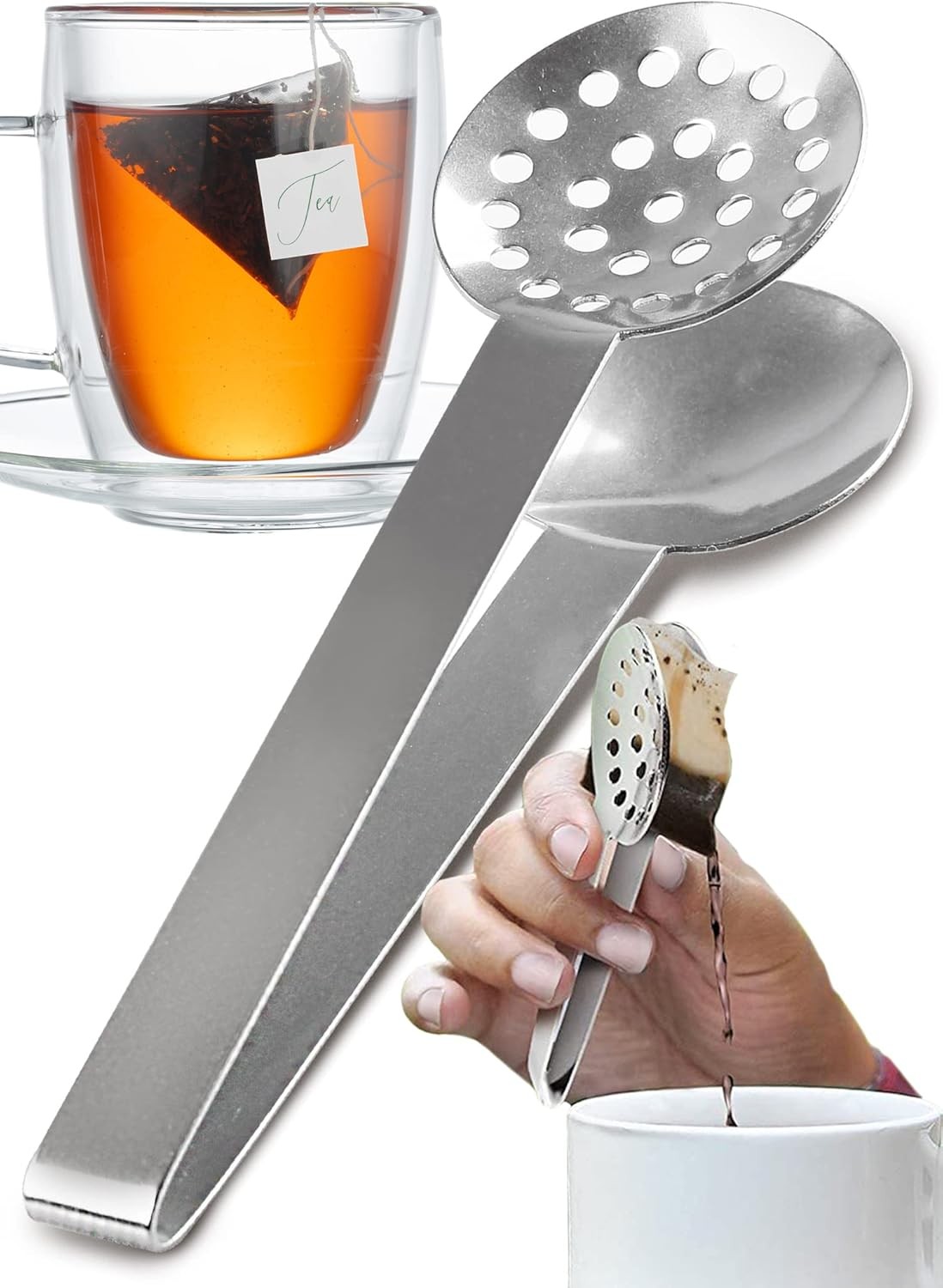 Tea Bag Squeezer 1 Pack Stainless Steel – Tea Tongs & Press Tool for Mugs –