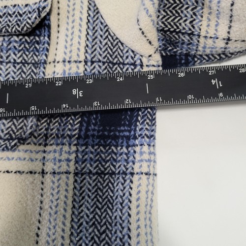 Camisa Top de franela a cuadros Time and Tru para mujer manga larga con botones talla L azul - Imagen 10 de 17