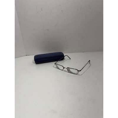 Flexon Gunmetal Rectangle Eyeglasses 49-18-140 Memory Metal Frames with Case
