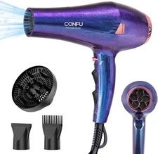 CONFU Hair Dryer, Professional Ionic Salon Blow Dryer with Diffuser for Women an