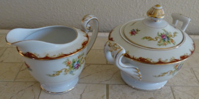 VINTAGE WEMBLEY BY HARMONY HOUSE FINE CHINA SUGAR BOWL AND CREAMER