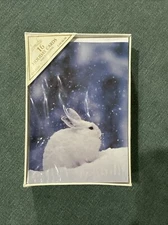 Image Arts Greeting Cards 16 Holiday Cards & Envelopes Bunny Rabbit Snow Scene