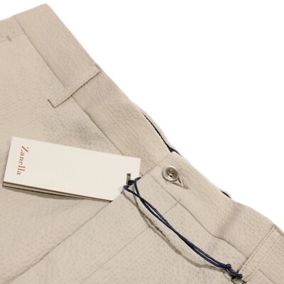 Zanella NWT Chinos / Casual Pants Size 34 US Noah In Solid Beige Cotton Blend