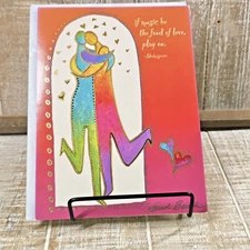 Anniversary Greeting Card Laurel Burch Pink Lovers Shakespeare Leanin Tree