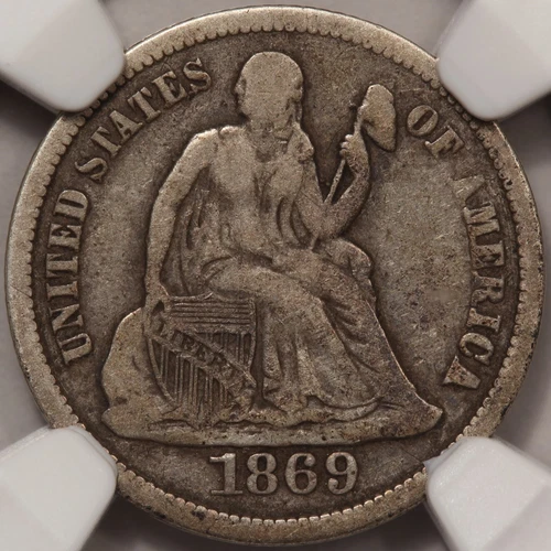 1869-S Liberty Seated Dime NGC F-15 - PQ For The Grade!