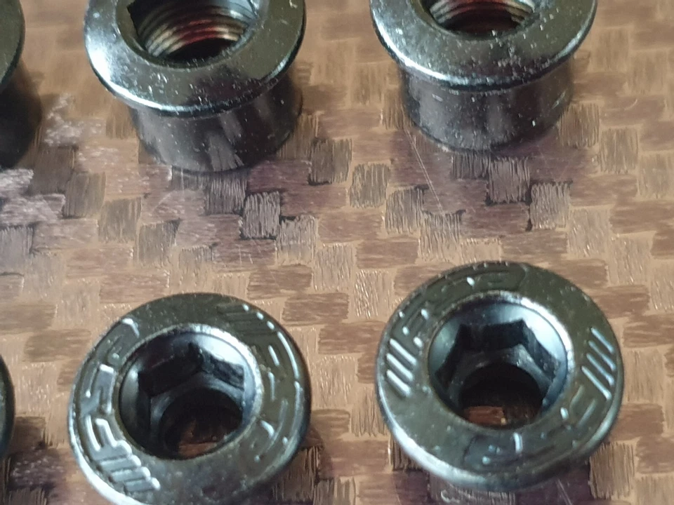 Pernos de plato FSA (x5) anillo de cadena de bicicleta de montaña de carretera (anillo doble) negro (NUEVO) Foto 4 de 4