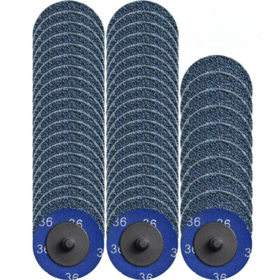 100PCS 2 inch 36 Grit Zirconia Quick Change Die Grinder Type-R Sanding Discs