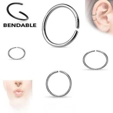 Nose Hoop Split Ring Annealed 20 Gauge 1/2" Steel 