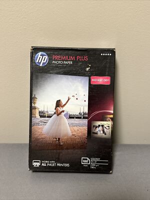 HP Premium Plus 4x6'' Photo Glossy Inkjet Paper 100 Sheets CR668A
