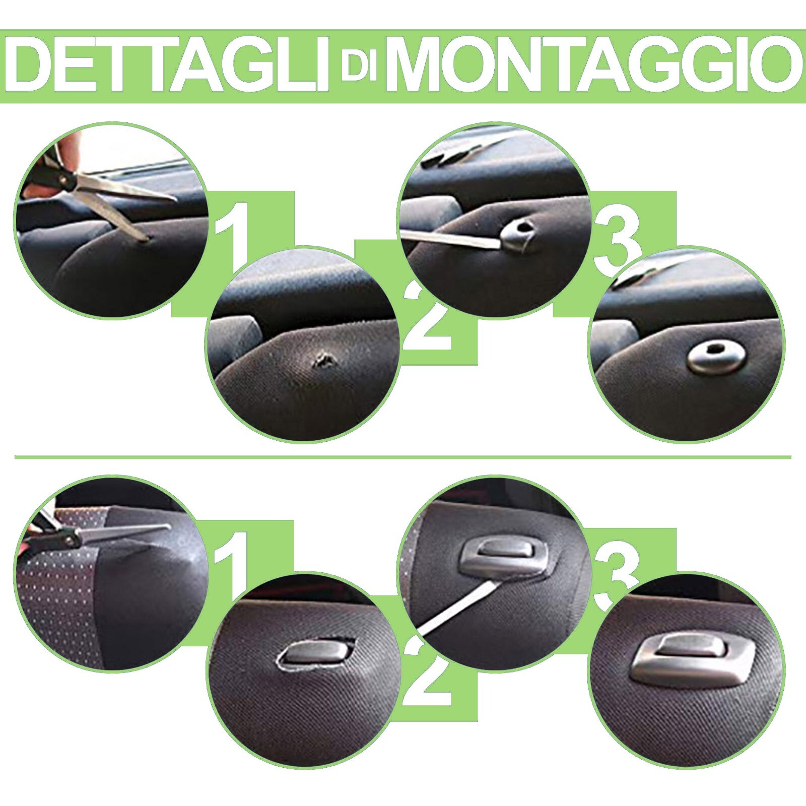 Lupex Shop - Coprisedili Auto Compatibili Per C3, Made In Italy, Set Di Copri Sedili Anteriori E Posteriori Con Copri Poggiatesta Incluso, Tessuto Poliestere, Colore - Nero / Blu Royal - Foto 4