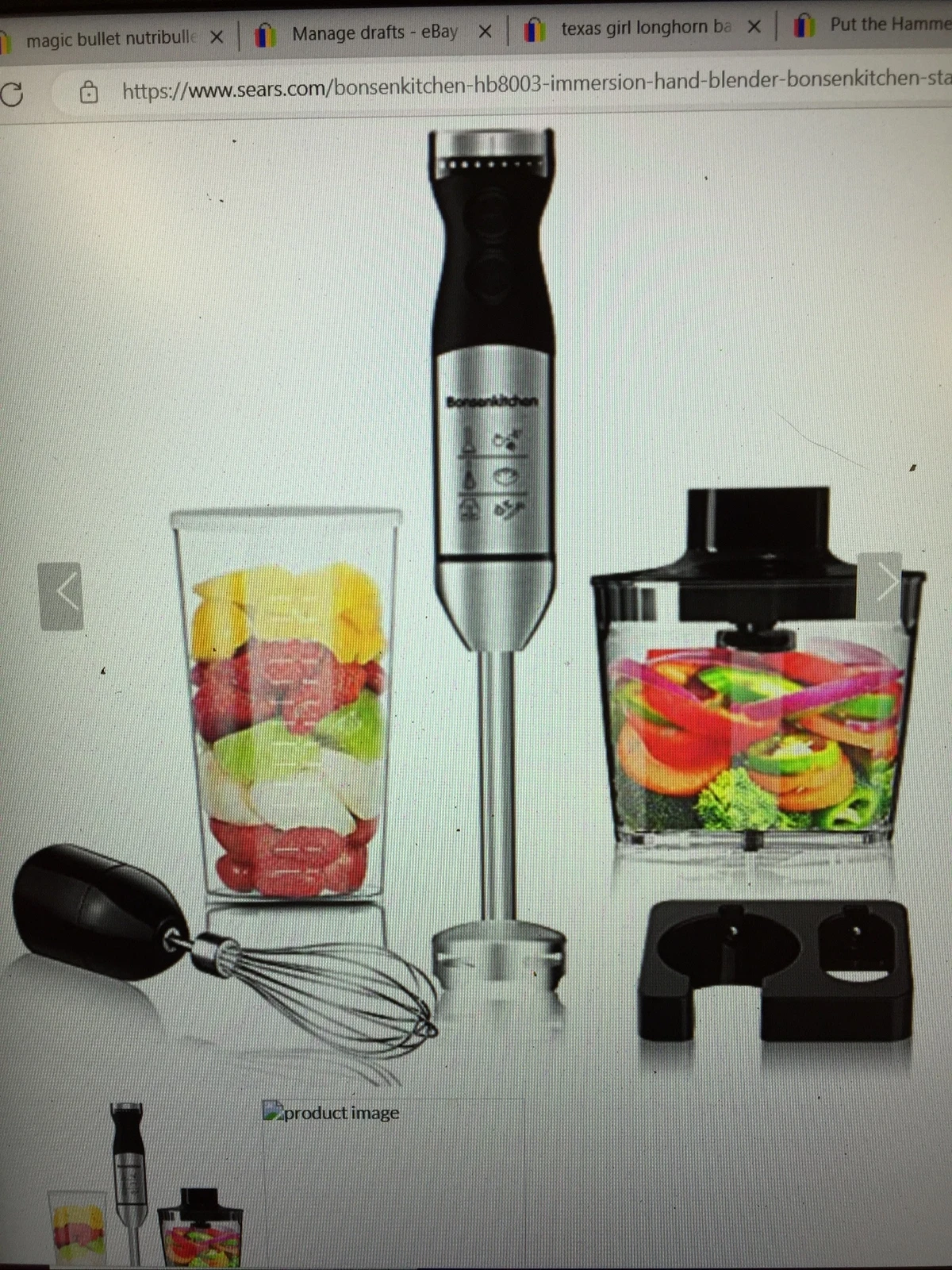 BonsenKitchen Hand Blender HB8003 NIB