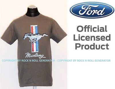 FORD MUSTANG USA T-SHIRT - Licensed Product M L XL XXL GT Logo Shelby grau front - Bild 1 von 3